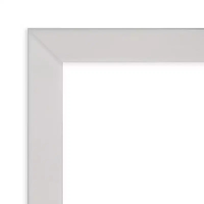 Miroir mural de salle de bains rectangulaire moderne en bois argenté, sans biseau, 30" x 24", fixation murale
