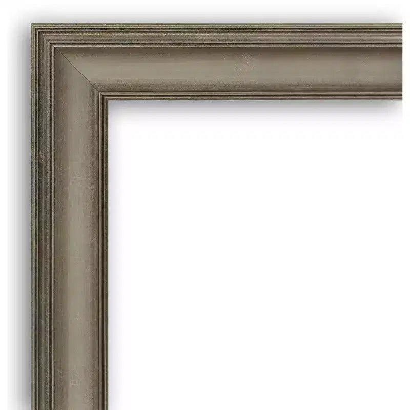 32" x 32" Wandspiegel aus Holz in Antiksilber, ohne Facettenschliff, schmaler Rahmen, modernes quadratisches Design, inklusive Montagematerial