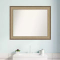 Espejo de pared elegante para baño, 33" x 27", bronce cepillado, marco de poliestireno, montaje en pared