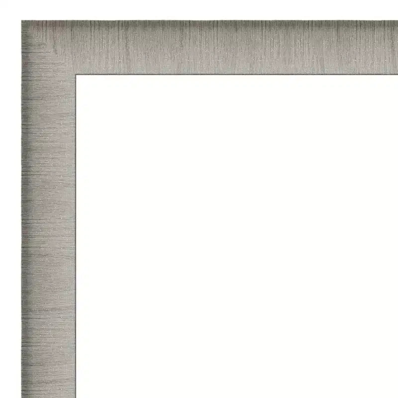 Miroir mural étroit élégant en étain brossé, sans biseau, 39" x 27"