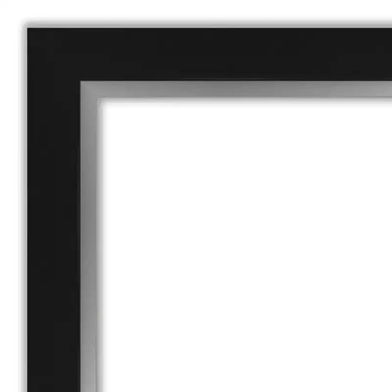 Espejo de pared Eva moderno y rectangular para baño, sin bisel, 42" x 30", negro, montaje en pared