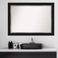 Espejo de pared Eva moderno y rectangular para baño, sin bisel, 42" x 30", negro, montaje en pared