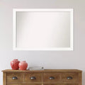 Espejo de pared estrecho blanco tipo gabinete, estilo moderno, no biselado, 39" x 27", marco de poliestireno, incluye herrajes de montaje