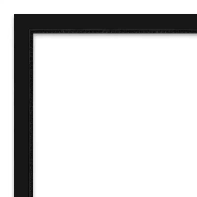 30" x 24" Miroir mural étroit pour salle de bains, sans biseau, noir, quincaillerie de fixation incluse, cadre en polystyrène