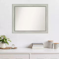 Miroir mural argenté patiné : rectangle moderne, 32" x 26", matériel de montage inclus