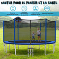 Trampoline d'Extérieur ?366 cm Trampoline avec Panier de Basket Filet de Protection Trampoline pour Enfants et Adultes