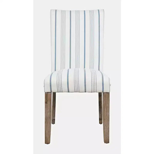Jofran, Coastal Wire-Brushed Wood Upholstered Parsons Dining Chair (Set of 2)