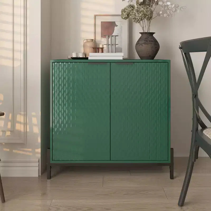 Gabinete decorativo de almacenamiento de madera de 31.5 in con 2 puertas y 3 estantes ajustables