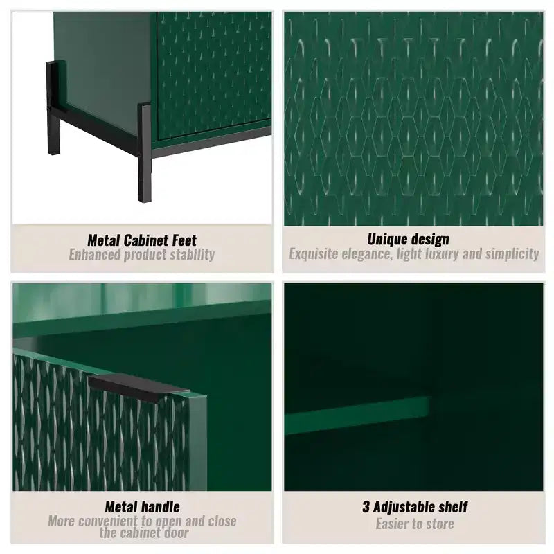 Gabinete decorativo de almacenamiento de madera de 31.5 in con 2 puertas y 3 estantes ajustables