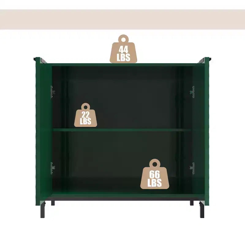 Gabinete decorativo de almacenamiento de madera de 31.5 in con 2 puertas y 3 estantes ajustables
