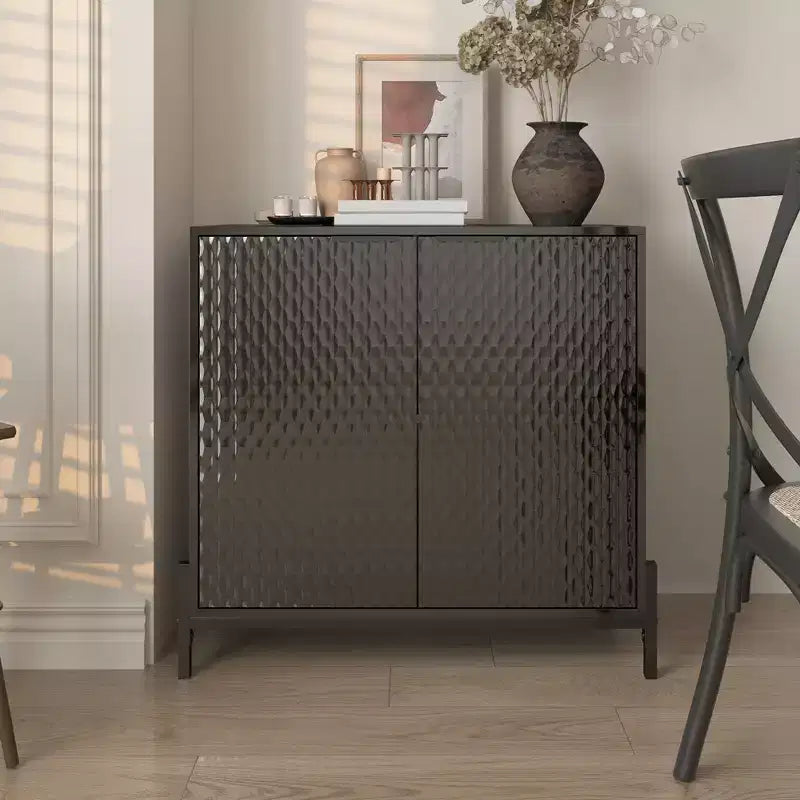 Gabinete decorativo de almacenamiento de madera de 31.5 in con 2 puertas y 3 estantes ajustables