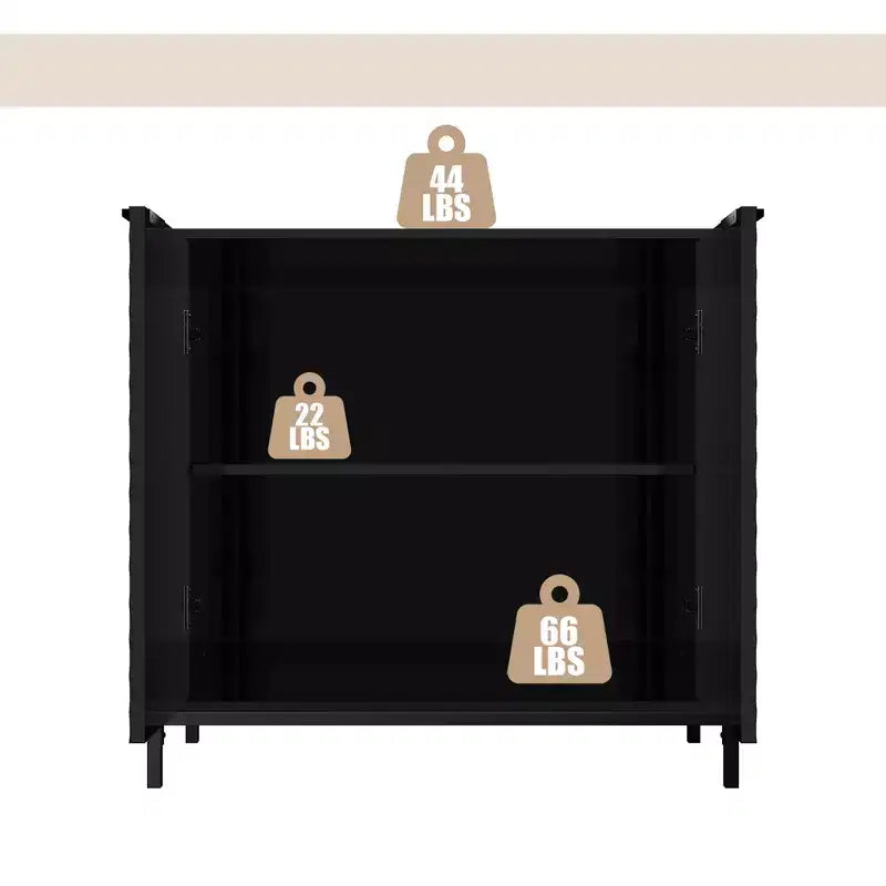 31.5 in. dekorativer Akzentschrank aus Holz mit 2 Türen und 3 verstellbaren Regalböden