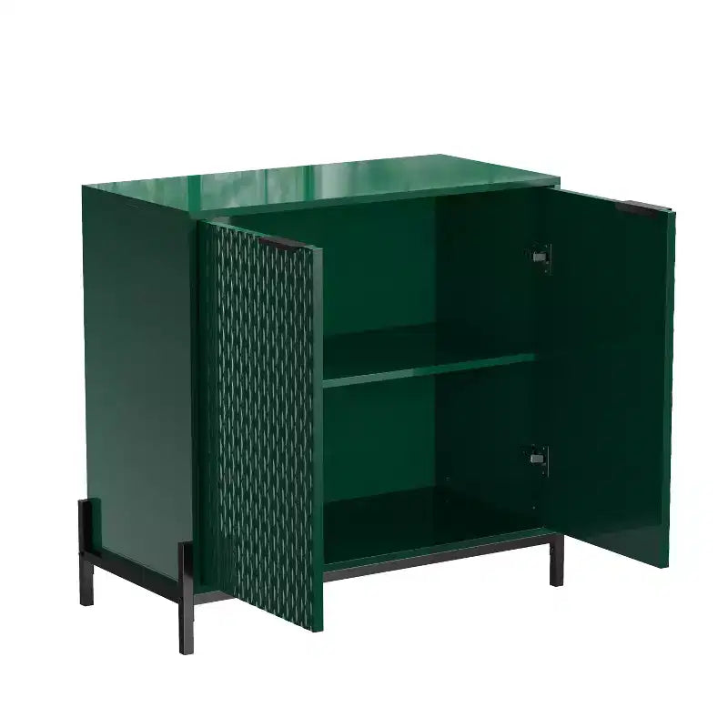 31.5 in. dekorativer Akzentschrank aus Holz mit 2 Türen und 3 verstellbaren Regalböden