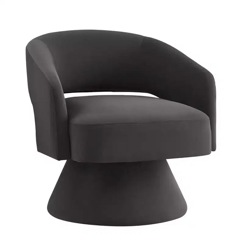 Sillas decorativas giratorias modernas para dormitorio, sillas redondas tapizadas en terciopelo, cómodas y giratorias 360 grados con respaldo abierto