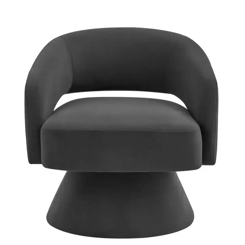 Sillas decorativas giratorias modernas para dormitorio, sillas redondas tapizadas en terciopelo, cómodas y giratorias 360 grados con respaldo abierto