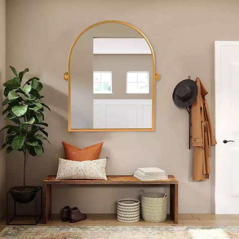 Miroir intégral rectangulaire, miroir sur pied de 71x31 avec support, cadre en alliage d’aluminium noir, pour chambre ou salon, noir