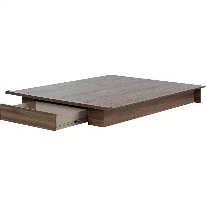 8.5 in.H Verstellbarer brauner Bettrahmen mit Stauraum aus Spanplatte