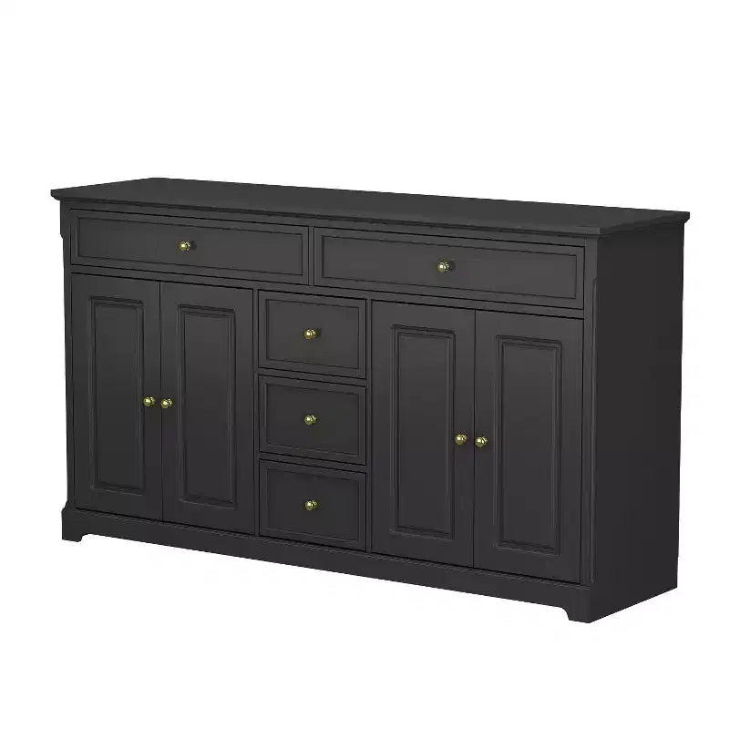 Cómoda horizontal de 5 cajones, armario de almacenamiento multifuncional, soluciones de almacenamiento para la sala de estar