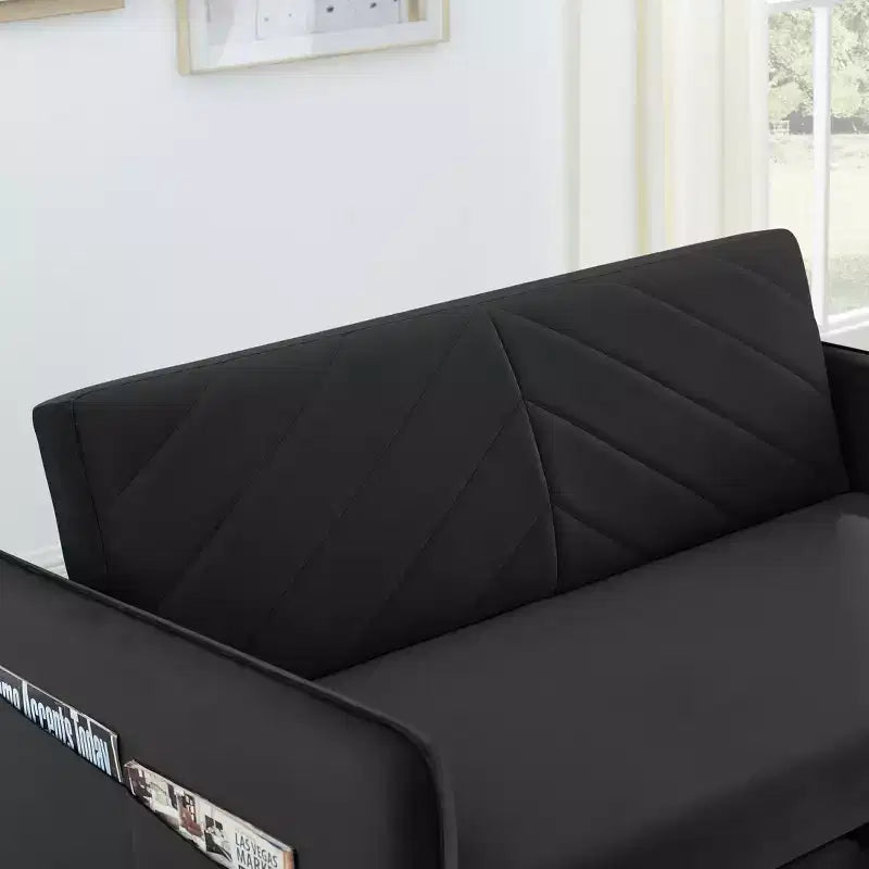 Sofá cama con USB, cama extraíble ajustable 3 en 1 y bolsillo lateral (terciopelo)