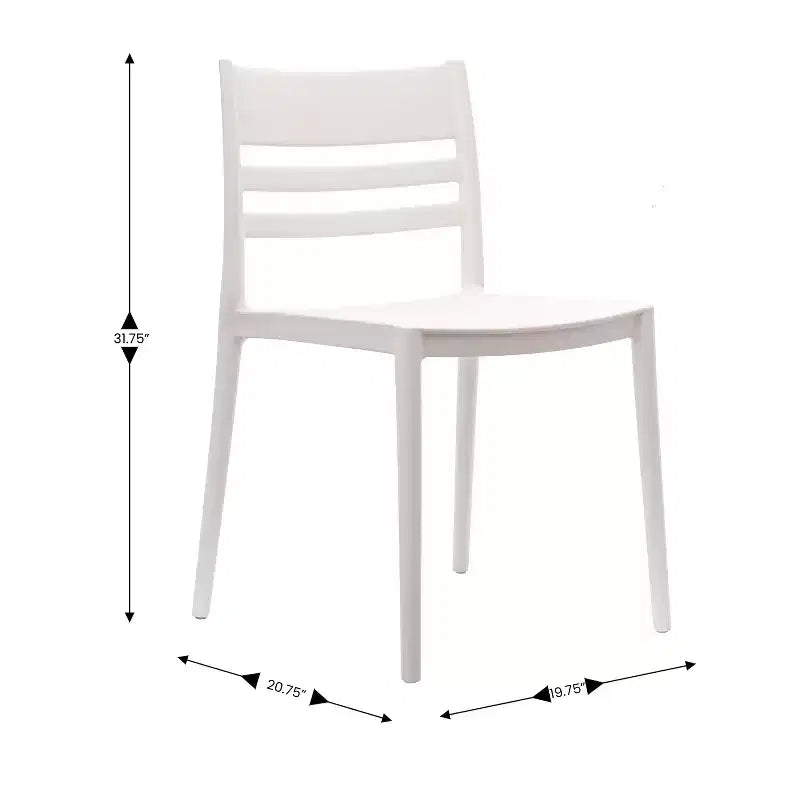 2er-Set stapelbare Gartenstühle für drinnen und draußen mit Lattenlehne, wetterfeste Kunststoffstühle für den gewerblichen Einsatz