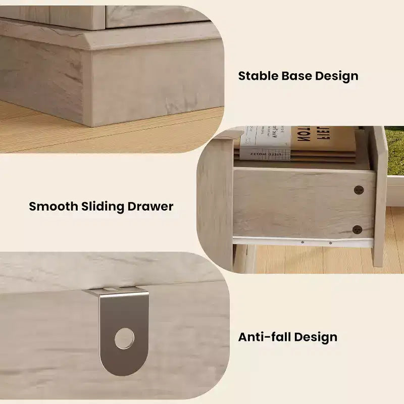 Commode blanche pour chambre, commode à 6 tiroirs avec éclairage LED et station de recharge, pour salon et couloir