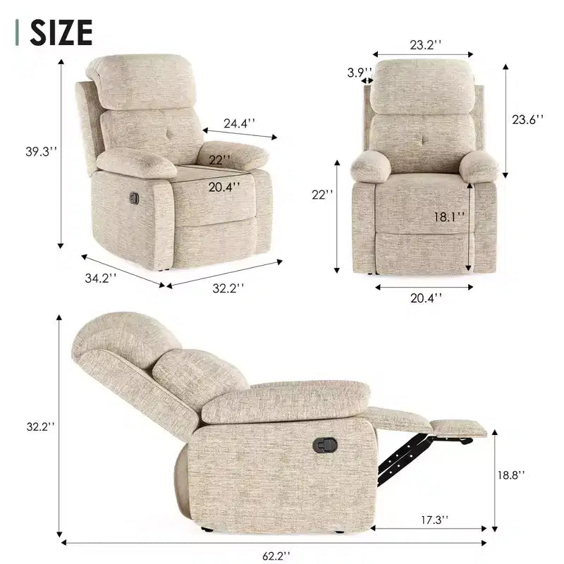 Petit canapé inclinable pour le salon, fauteuil pour adultes