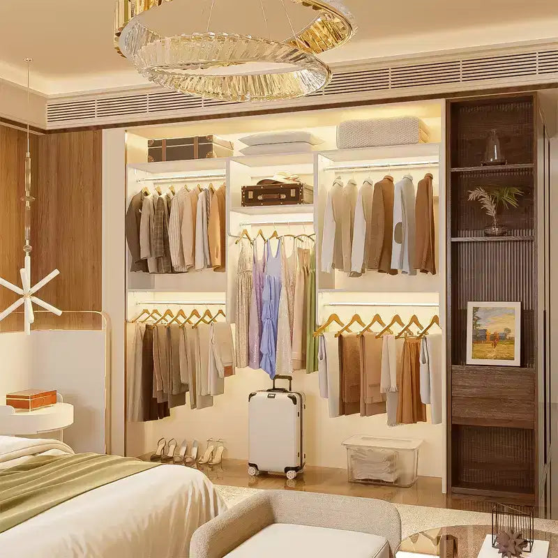 Schrank-Organizer mit 5 Kleiderstangen, wandmontierte Kleiderstange zur Ordnung