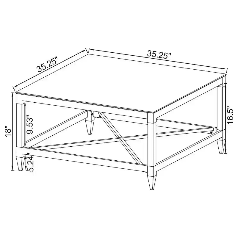 Mesa de centro de acrílico con espejo templado