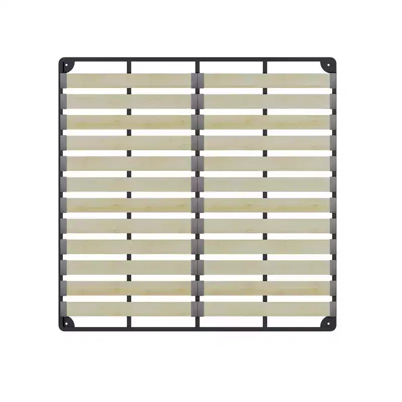 Cama tapizada tamaño king con plataforma, estructura de metal y madera maciza y cabecero de terciopelo con forma especial