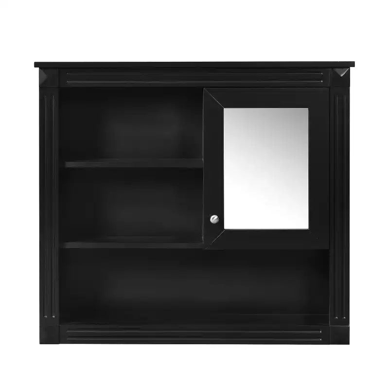 Rechteckiger Medizinschrank aus MDF mit Spiegel, 32 in. B x 28 in. H, 5 herausnehmbare Ablagen, sanft schließende Scharniere