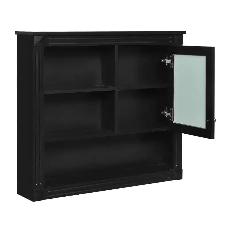 Rechteckiger Medizinschrank aus MDF mit Spiegel, 32 in. B x 28 in. H, 5 herausnehmbare Ablagen, sanft schließende Scharniere