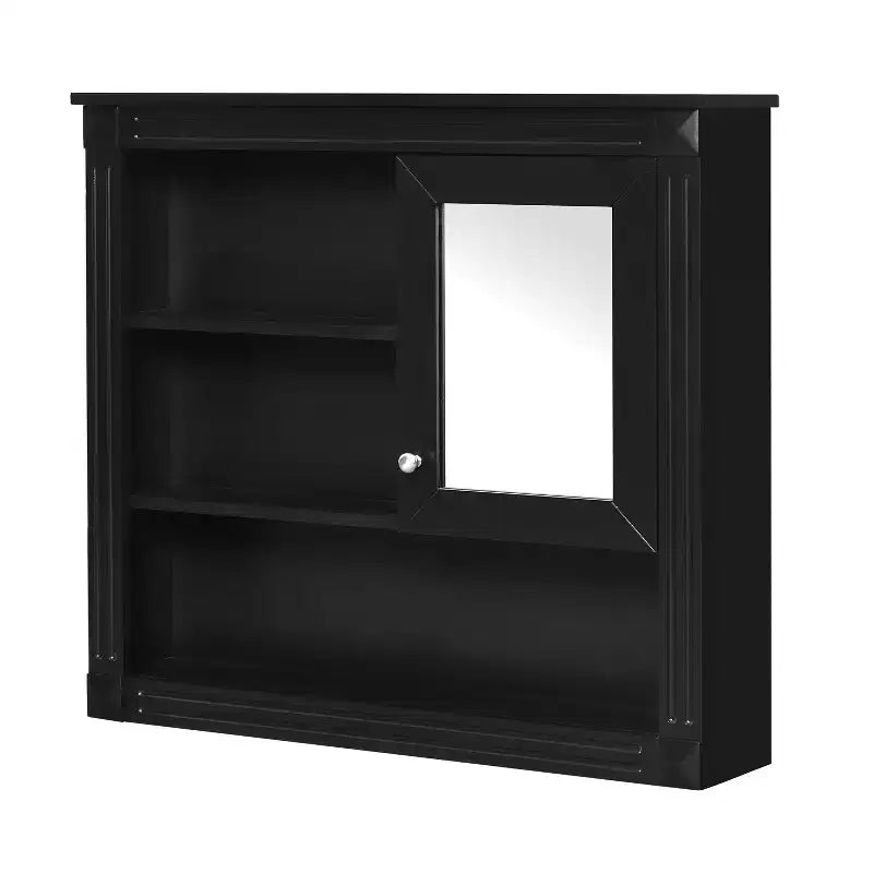 Rechteckiger Medizinschrank aus MDF mit Spiegel, 32 in. B x 28 in. H, 5 herausnehmbare Ablagen, sanft schließende Scharniere