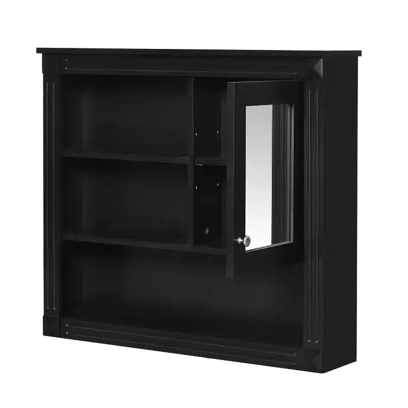 Rechteckiger Medizinschrank aus MDF mit Spiegel, 32 in. B x 28 in. H, 5 herausnehmbare Ablagen, sanft schließende Scharniere