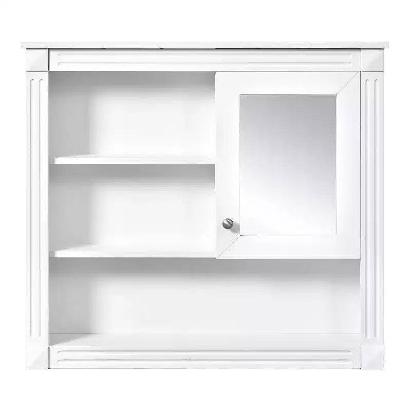 Rechteckiger Medizinschrank aus MDF mit Spiegel, 32 in. B x 28 in. H, 5 herausnehmbare Ablagen, sanft schließende Scharniere