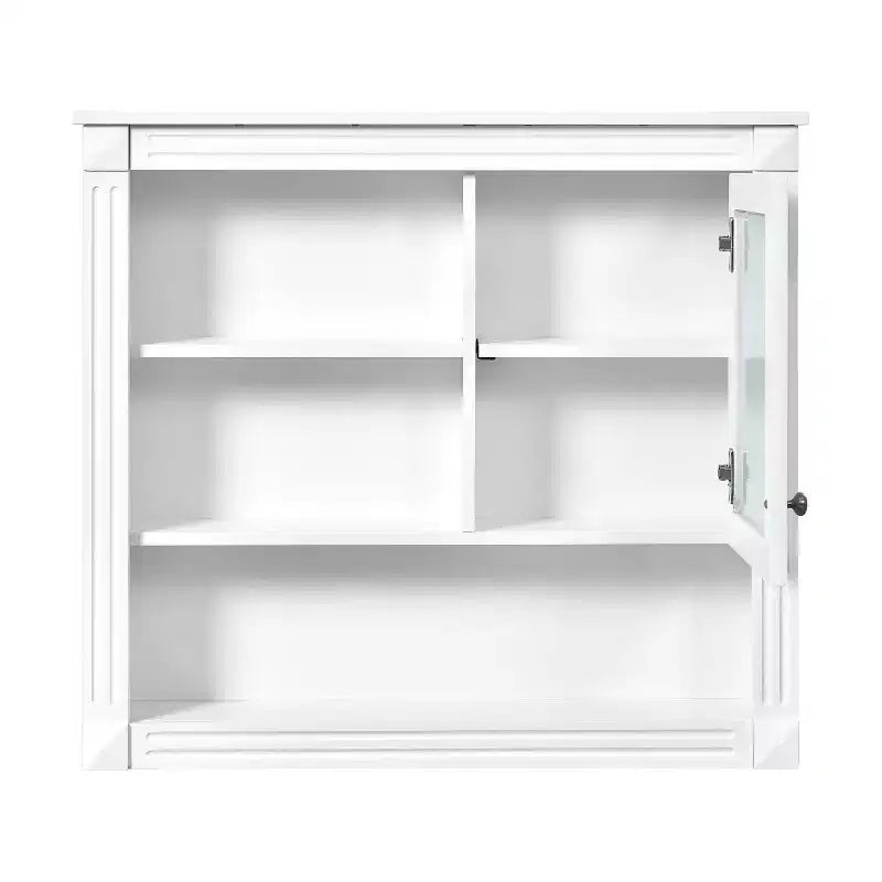 Rechteckiger Medizinschrank aus MDF mit Spiegel, 32 in. B x 28 in. H, 5 herausnehmbare Ablagen, sanft schließende Scharniere