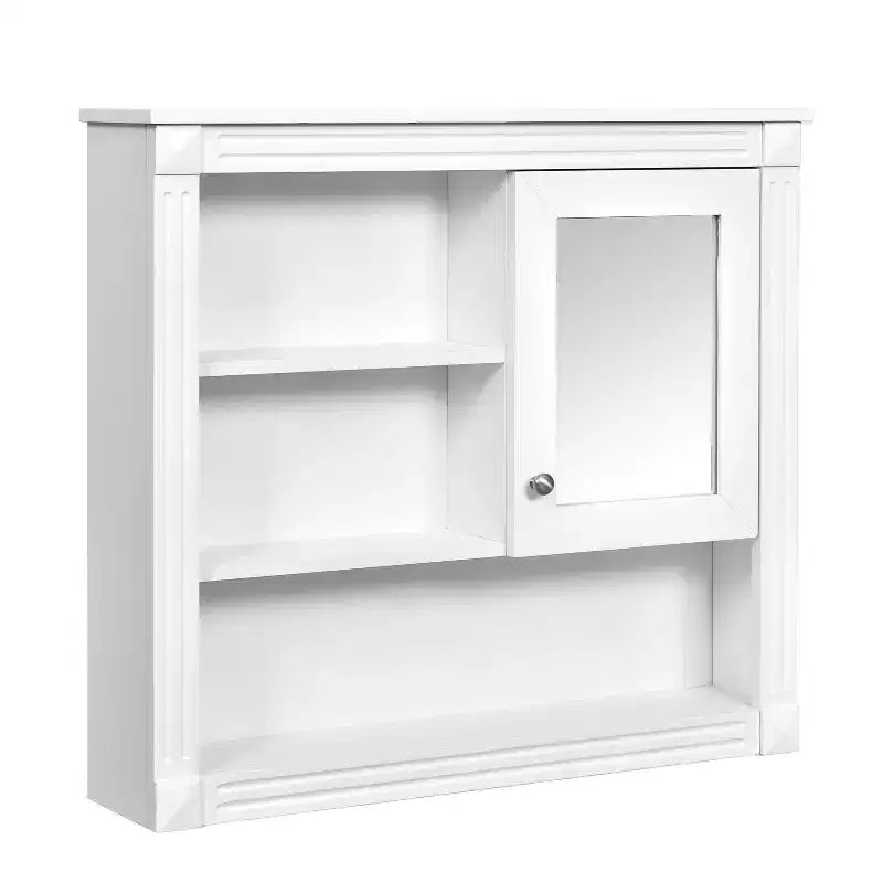 Rechteckiger Medizinschrank aus MDF mit Spiegel, 32 in. B x 28 in. H, 5 herausnehmbare Ablagen, sanft schließende Scharniere