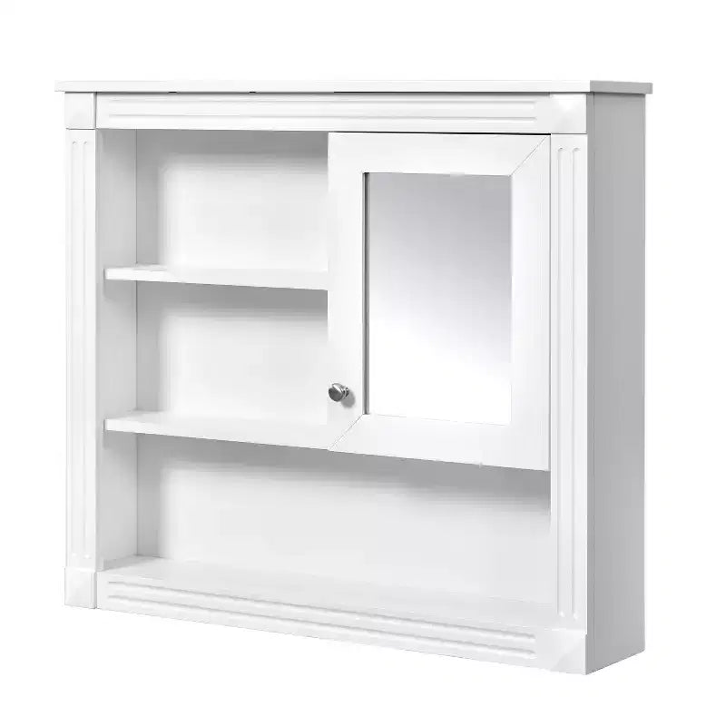 Rechteckiger Medizinschrank aus MDF mit Spiegel, 32 in. B x 28 in. H, 5 herausnehmbare Ablagen, sanft schließende Scharniere