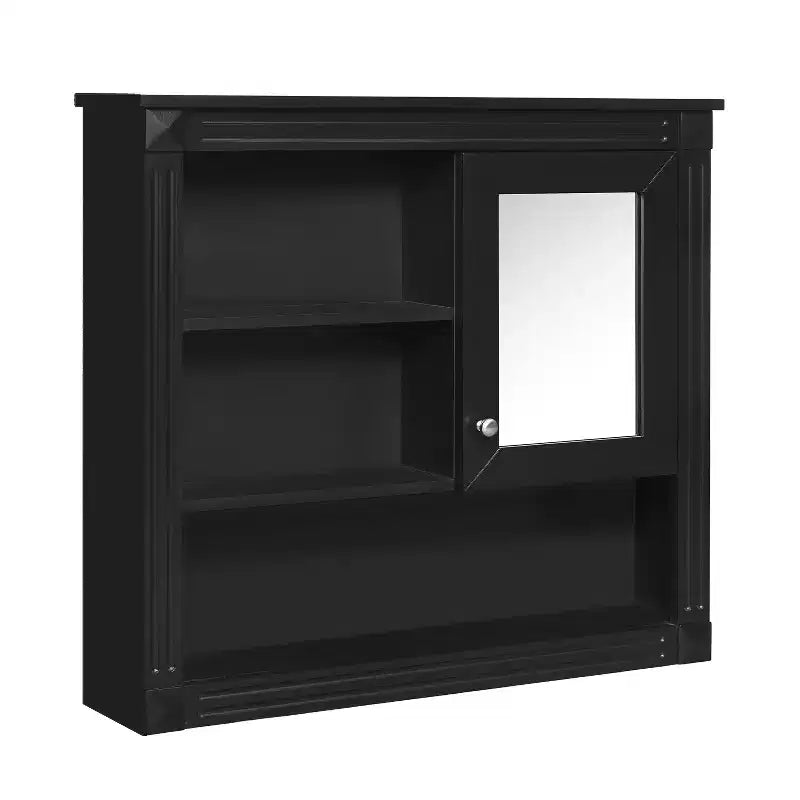 Rechteckiger Medizinschrank aus MDF mit Spiegel, 32 in. B x 28 in. H, 5 herausnehmbare Ablagen, sanft schließende Scharniere