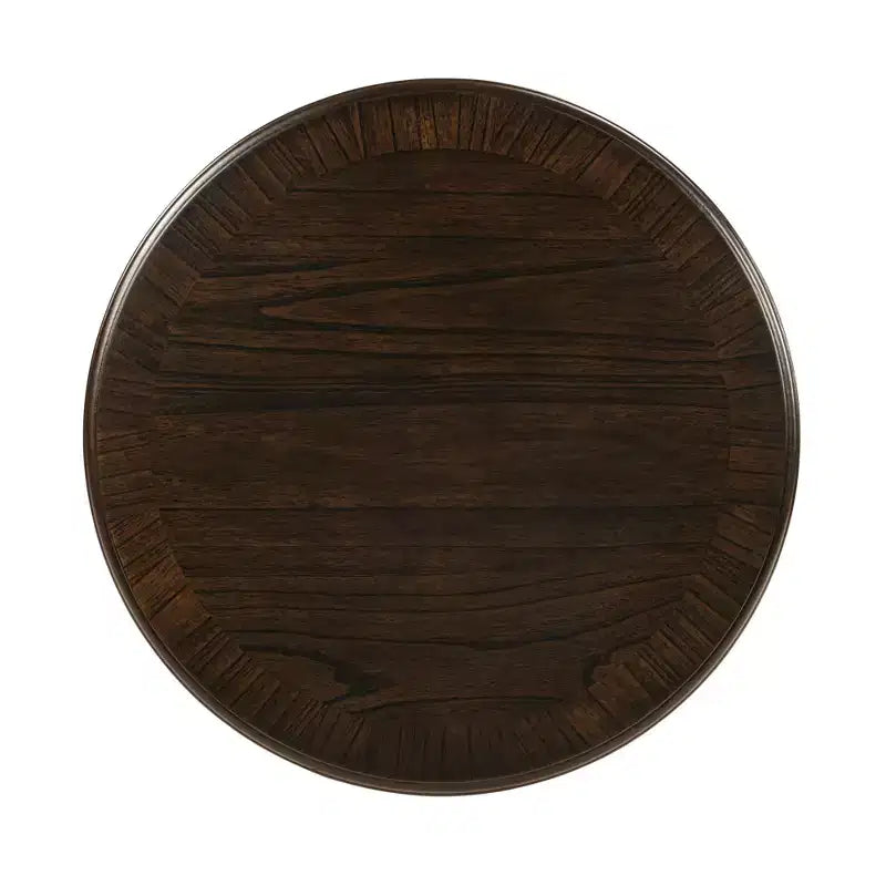 Runder Retro-Beistelltisch aus Holz mit X-förmigem Gestell für Ess- oder Wohnzimmer, Espresso