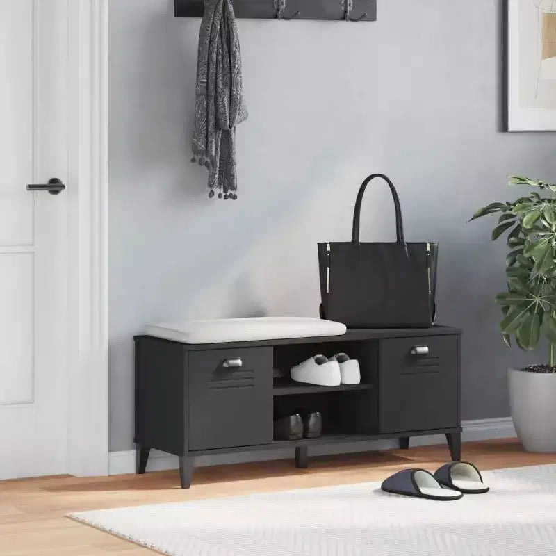 Banc à chaussures avec étagère de rangement, organisateur pour entrée, en pin massif