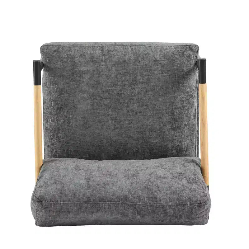 Silla decorativa moderna de 27.56, cojines mullidos, estructura metálica minimalista y reposabrazos de madera, para sala, dormitorio y oficina