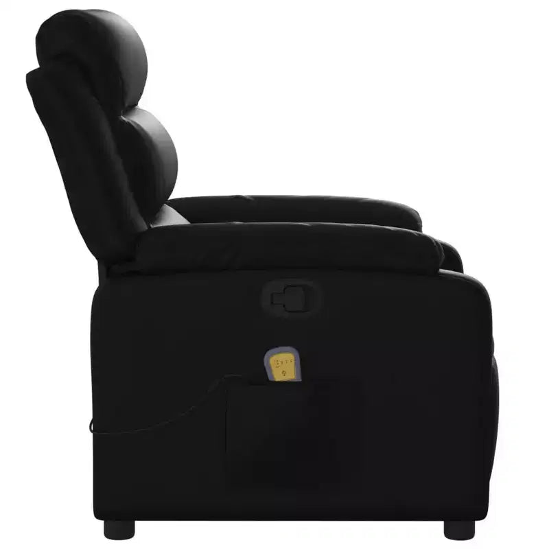 Massagesessel mit verstellbarer Rückenlehne, schwarzer Kunstledersessel - manuell verstellbar