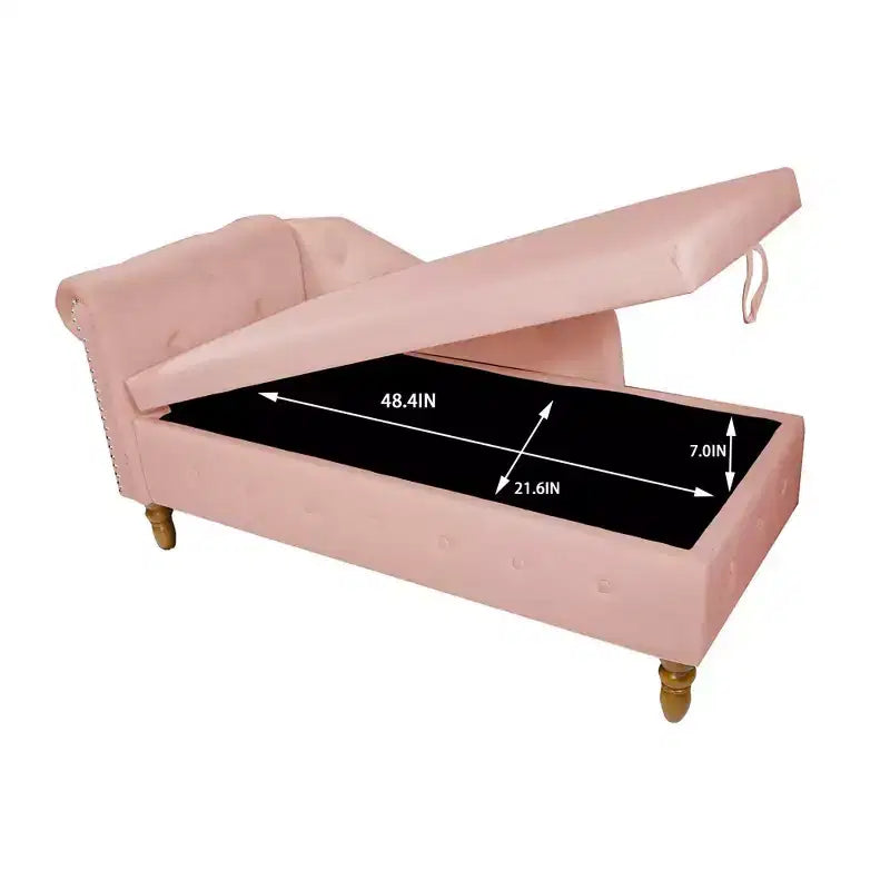 Moderner Relaxsessel mit Stauraum und Ziernägeln, gepolsterter Samt-Loungesessel mit Knopfheftung, Stauraum und Kissen fürs Wohnzimmer