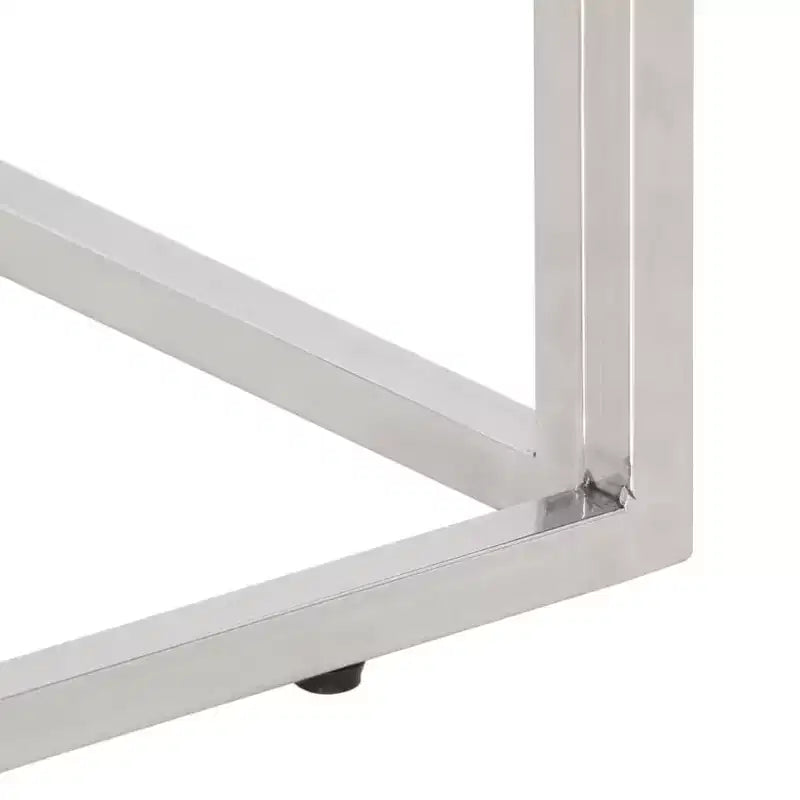 Table console pour entrée ou salon en acier inoxydable et verre trempé