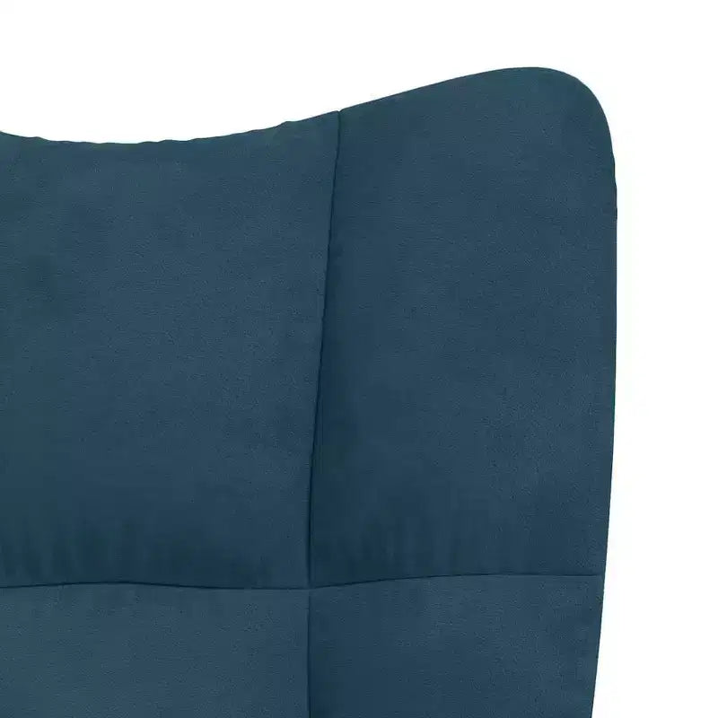Sillón auxiliar con asiento acolchado y base mecedora para sala de estar, terciopelo - azul, sin reposapiés