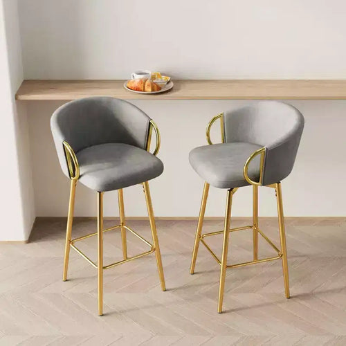 Lot de 2 chaises de salle à manger de 30 pouces, chaises de bar pivotantes au style moderne avec tabourets hauts pour cuisine, bars et restaurants, beige gris