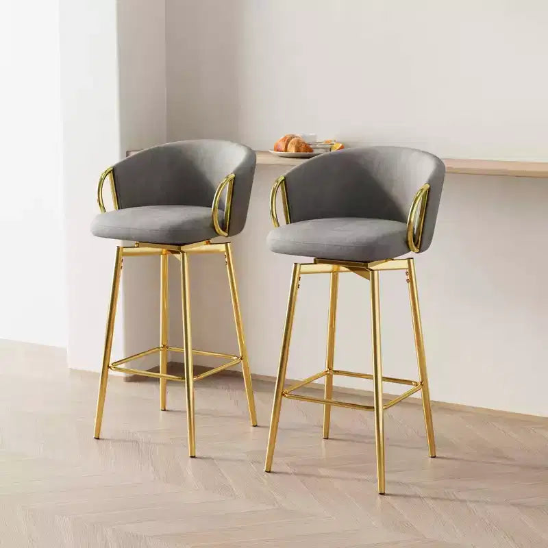 30 Zoll Esszimmerstühle, 2er-Set, moderne drehbare Barstühle mit hohen Sitzflächen für Küchenbars und Restaurants, Beige-Grau