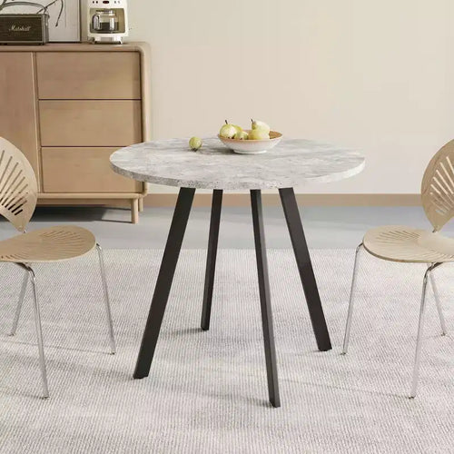 33.5 Zoll moderner, minimalistischer runder Couchtisch mit grauer Zementoptik fürs Wohnzimmer