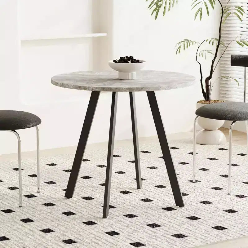 33.5 Zoll moderner, minimalistischer runder Couchtisch mit grauer Zementoptik fürs Wohnzimmer