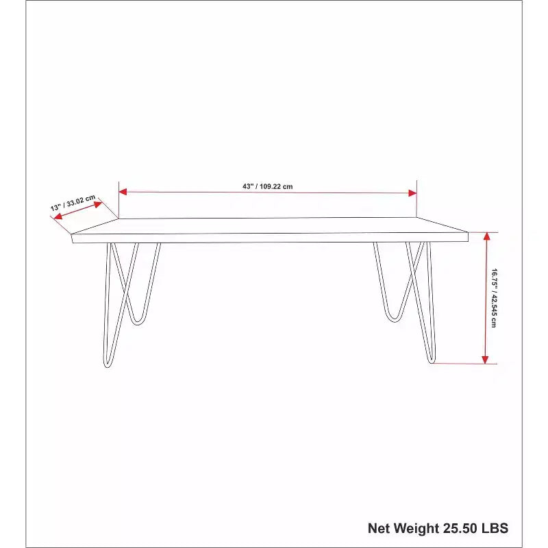 Banc pratique de style patiné, naturel